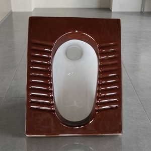 Coffee Burgundy <b>Ceramic</b> Orissa <b>Pan</b> Indian Style Squatting Toilet Washdown Floor Mounted WC for Public Bathroom - Product Image 4