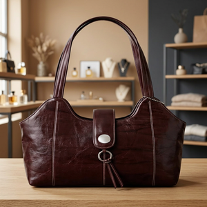 Nuevo Bolso de Cuero Genuino al por Mayor con Cierre de Cremallera, Impermeable, Ecológico, de Gran Capacidad, para el Día de San Valentín, Bodas y Fiestas - Product Image 4