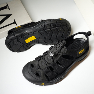 Sandalias de Playa para Hombre, Talla Grande, Disponibles para Entrega Rápida, Parte Superior de Malla Transpirable y Cuero Vacuno, Suela de Goma Antideslizante - Product Image 1