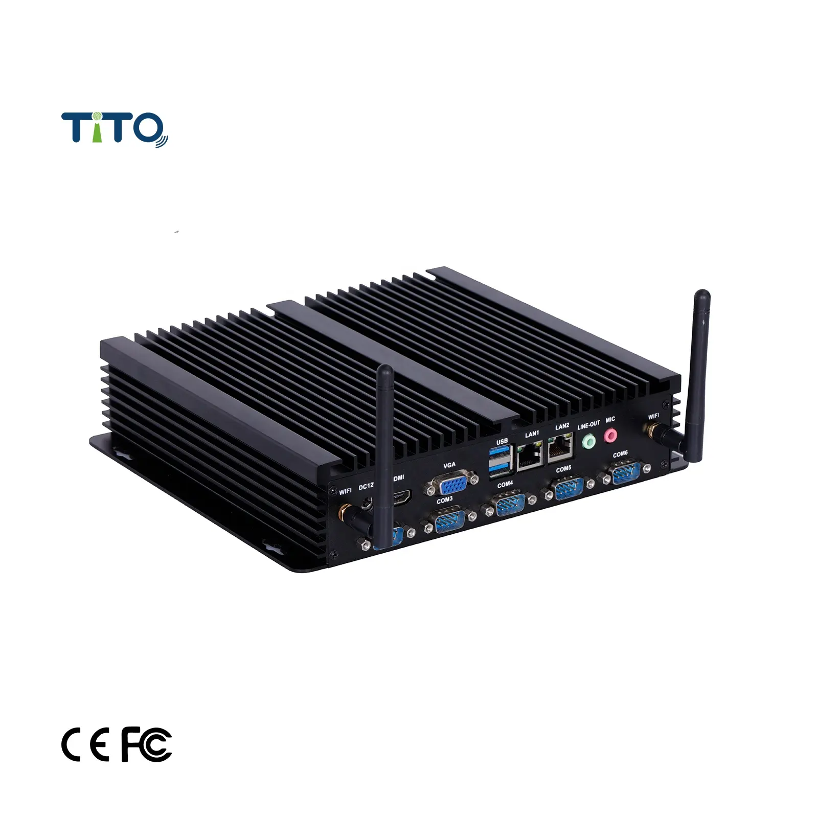 Intel i7-8665U fanless Industrial pc MINI PC computer panel pc 4G network DDR4 6 serial port 8 USB port