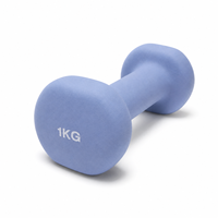 Haltère en fonte de 1 kg - Revêtement PVC mat antidérapant, poids pour les mains, exercice aérobie, logo personnalisé, fabricant en gros