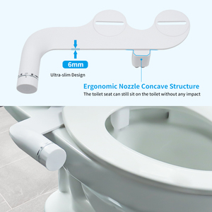 Ultra Slim <strong>ABS</strong> <strong>Plastic</strong> Dual Nozzles Non-Electric Fresh Water <strong>Bidet</strong> Attachment Self-Cleaning Feature Cold Water Toilet Seat <strong>Spray</strong> - Product Image 3