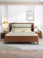 Lit moderne en bois de caoutchouc Delanto avec plateforme de rangement, taille King Queen, DE-0110, vente en gros depuis la Chine
