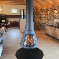 CRUISE Cheminée suspendue moderne au bioéthanol de 1010mm pour une utilisation en intérieur Chauffage de villa flottante respectueux de l'environnement