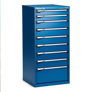 Fami Master Key Comfort <b>Drawer</b> Cabinet 9 <b>Drawers</b> 714x726x1500mm Blue Ral5012 <b>Tool</b> Storage - Product Image 2