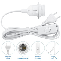 Adaptateurs de douille pour luminaire suspendu LED avec cordon d'alimentation, support de lampe à vis 1,8 m, E26 E27, EU/US, interrupteur, fil, plastique