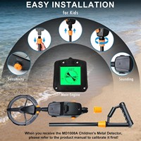 Détecteur de métaux Upinttor pour enfants, léger, haute précision, étanche, bobine de recherche de 7,5 pouces, écran LCD intuitif, alarme sonore, plage