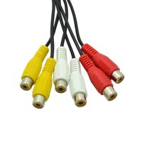 3 RCA Jack Mâle à 6 RCA Femelle Prise Audio Vidéo AV Connecteur Adaptateur Câble Câble Répartiteur pour TV, DVD