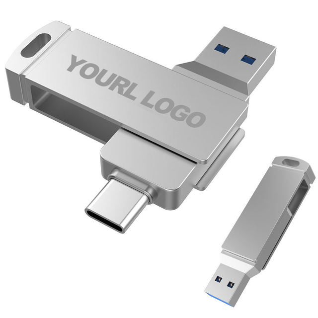 Business Metal USB 3.0 Type-C Flash Drive with Encryption 128GB-8GB Storage 2-Year Warranty for Android Devices