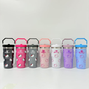 แก้วน้ำสแตนเลสเก็บความร้อนผนังสองชั้นแบบพกพาขนาด20ออนซ์พร้อมที่จับ - Product Image 1