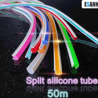 Tiras de Luces de Neón Flexibles de Silicona Pura LED ESANN DC12V IP65 a Prueba de Agua Garantía de 3 Años para Uso Hotelero 5m/50m/100m Rojo
