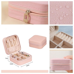 Offre Spéciale boîte à bijoux en cuir avec logo personnalisé emballage organisateur de bijoux étui de voyage boucle d'oreille de luxe bracelet collier bague boîte de montre - Product Image 2