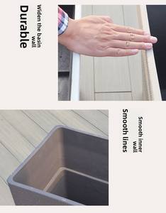 P450 Jardinière de jardin épaissie avec plaque de base, grande jardinière <span class=keywords><strong>rectangulaire</strong></span> en plastique pour extérieur - Product Image 5