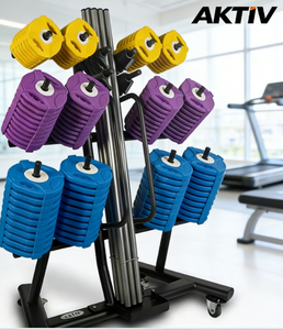 Conjunto de 20 Soportes para Equipo de Gimnasio con Ruedas, Solución de Almacenamiento Móvil Compacta, Soporte para Pesas y Sentadillas - Product Image 6