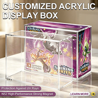 Boîte de présentation magnétique en acrylique transparente pour boosters TCG, résistante aux UV et anti-poussière, pour cartes à collectionner
