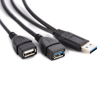 USB 3,0 2-en-1 Cable de extensión macho a hembra Nueva condición Carga DE DATOS Unidad flash Tarjeta de red Compatible con disco duro