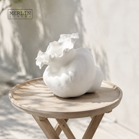 Merlin vivant fait à la main pincer fleur blanc Vase en céramique décor à la maison Vase pour Chaozhou usine céramique en gros