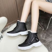 Bottes de neige pour femmes, nouvelle collection hiver, style britannique, à semelle épaisse, doublées en coton peluche, pour la photographie de rue