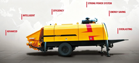 Pompe à béton électrique mini HBT6006A-5 de marque supérieure, 70m³/h, haute pression, portée horizontale de 180m pour la construction