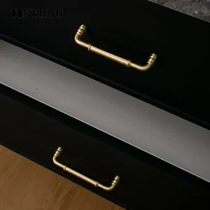 金色实心黄铜拉手衣柜梳妆台衣柜抽屉旋钮衣柜家具拉手五金浴室家具 - Product Image 4