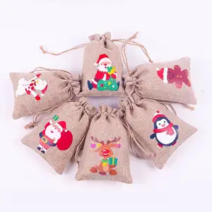 Mới Santa Claus Giáng sinh túi quà tặng trang trí gunny Túi Giáng sinh vớ bao nhỏ đối tượng kẹo lưu trữ túi 2024