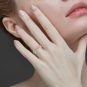 Infinity Symbol Open <b>Ring</b> Adjustable Two-Tone with Full Iced Accent Romantic <b>Couple</b> Jewelry Gift Elegant Stackable Dainty <b>Rings</b> - Product Image 5