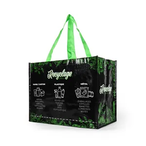 Высококачественные ламинированные полипропиленовые тканые сумки для покупок с индивидуальным рисунком, обработанные китайской многоразовой экологически чистой упаковкой