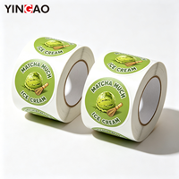 Individuelle Geschäftsetiketten Druck Runde Aufkleber-Rolle Frozen-Treat Logo Rollenaufkleber Wasserfeste Eiscreme-Dessert-Verpackungsetiketten