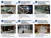 Vitrine Réfrigérée en Acier Inoxydable pour Gâteaux, Réfrigérateur à Gâteaux, Vitrine en Verre, Refroidissement par Air, Dégivrage Automatique, 2 Portes, 2 Étagères, Pâtisserie, Desserts