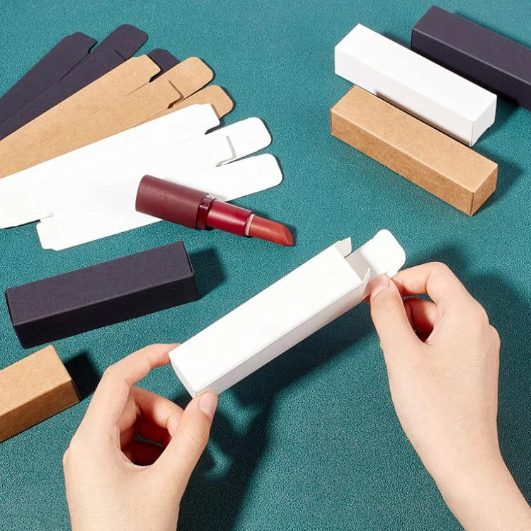 3 Color kraft lipstick box packaging custom