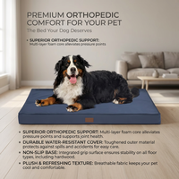 Lit pour chien en mousse à mémoire de forme écologique de qualité supérieure, avec housse brodée en tissu à technologie imperméable moderne, design personnalisé pour chats et chiens, éponge