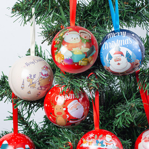Nouveauté - Décoration de Noël pour la maison - Cadeau - Emballage de bonbons - Boîte en métal en forme de boule - Chocolat pour enfants et cadeaux de famille - Product Image 3