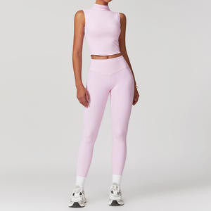 ملابس أكتيفيوير مجموعات تمارين النساء قطعتان ملابس اليوغا اللياقة البدنية أعلى المحاصيل ولباس ضيق مجموعة ملابس صالة الألعاب الرياضية مجموعات اللياقة البدنية - Product Image 5