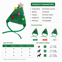 Costume de Noël pour chien et chat, avec chapeau et bavoir, en polyester, tenue festive, Chine