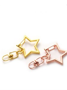 100 porte-clés étoile à cinq points, couleur or rose, argent, accessoires pour sac, breloques, fermoirs homard à crochet, lanière avec porte-clé - Product Image 6