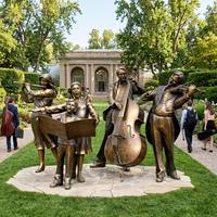 Sculpture de groupe de symphonie et de chorale en bronze de style antique grandeur nature pour jardin et place publique, statue en bronze