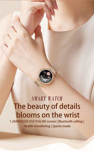 Montre connectée AMOLED <span class=keywords><strong>pour</strong></span> femmes avec suivi de <span class=keywords><strong>la</strong></span> fréquence cardiaque, de <span class=keywords><strong>la</strong></span> pression artérielle, de l'oxygène, plus de 100 modes sportifs, suivi du sommeil et de l'humeur - Product Image 2