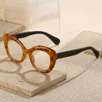 HS3662 1pc Lunettes de lecture correctrices unisexes style Oprah, monture en plastique PC mince anti-lumière bleue, verres papillon, pour presbytie