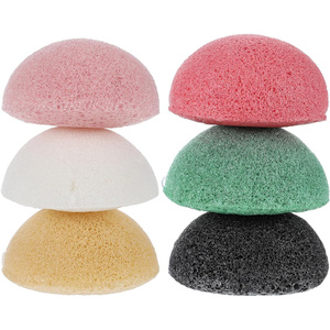 Éponge faciale en konjac biologique 100% fibres naturelles pour tous types de peau, design simple, emballage en vrac - Product Image 1