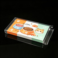 Boîte de présentation rectangulaire multifonctionnelle en plastique PET transparent recyclable, impression CMYK sur mesure pour aliments pour animaux de compagnie