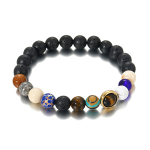 กำไลข้อมือคู่แบบย้อนยุคแนวยุโรปและอเมริกันสร้อยข้อมือรูปดาวน้ำนมสร้อยข้อมือหินภูเขาไฟสร้อยข้อมือกาแลคซีแปดชิ้นแบบใหม่ - Product Image 5