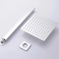 Tête de pulvérisation supérieure en silicone autonettoyante, en acier inoxydable épaissi, finition chromée, anti-blocage, pour douche, toilettes, hôtel, usage unique