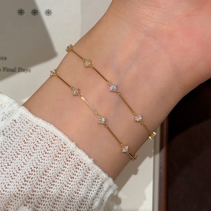 Aazuo Fine Jewelry 18K Solid Yellow Gold Lab-grown Diamonds 0.56ct <b>Fairy</b> Bracelet Brilliant Cut Luxury <b>Gift</b> Women Wedding Party - Product Image 6