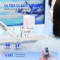FEELWORLD VM1 USB kol standı Usb kablolu Mic masaüstü Rgb işık oyun mikrofonlar ile ayarlanabilir Led kondenser mikrofon Podcast
