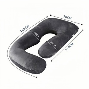 Almohada de Embarazo Tipo J de Terciopelo Cristalino, Desmontable, Plegable, Lavable, Soporte Abdominal, Almohada <span class=keywords><strong>para</strong></span> Futura Mamá - Product Image 1