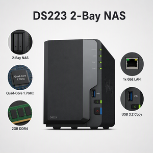 ใหม่สำหรับ DS223 2-Bay USB Interface NAS DiskStation พร้อม SSD รองรับการเชื่อมต่อเครือข่ายสำหรับจัดเก็บข้อมูล-สต็อก-ใช้งานส่วนบุคคลหรือระดับองค์กร - Product Image 1