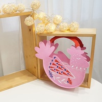 Conception de Carton Logo personnalisé imprimé rose Non tissé sacs cadeaux mignons à cordon