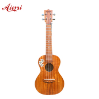 Ukulele de concert Aiersi en koa massif de 24 pouces, personnalisable, fabriqué en Chine, vente chaude