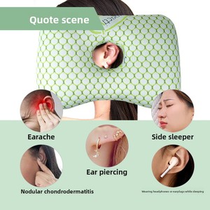Almohada de Fibra de Bambú con Orificio para Dormir de Lado, Diseño de un Solo Orificio, Transpirable, Suave, Alivia la Presión del Oído, para Uso en Salones de Belleza - Product Image 2