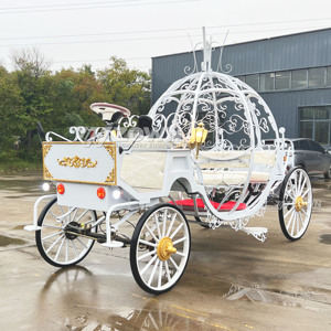 Carruaje Eléctrico de Princesa Blanco con Diseño Ornamentado, Freno Hidráulico, Transporte Especial - Product Image 4